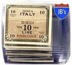 1943-A WW2 Allied Military Currency (AMC) Italy 10 LIRE World War II - CRISP VF