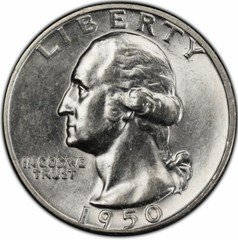 1950-P Washington Quarter BU Uncirculated MS 90% Silver 25c US Coin From OBW