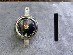1957-1967 Ford Econoline OEM Interior Clock #3429063 2-5/8in Black Face Chrome