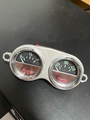 1958 gauges, oil gauge, battery gauge, dash housing restored, calibrated