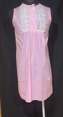 1960’s Mod Bubblegum Pink Lace Accent Nightgown Cottagecore Lingerie