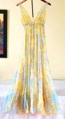 1960s Vintage California Silhouette Nightgown Size L Semi Sheer Flowy Nylon