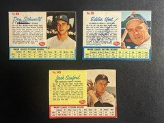 1962 Post Cereal Baseball Lot of 3 Hand Cut Cards   Ed Yost autograph