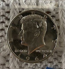 1964 Kennedy Half Dollar Cameo Proof Accented Hair Beautiful Coin