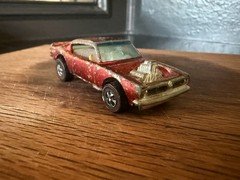 1969 Hot Wheels Redline King Kuda Red White Interior Hong Kong Pat Pending
