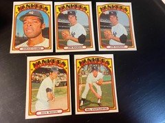 1972 Topps Yankees Baseball Card Lot (5 Cards) Ex / ExMT - Stottlemyre/White