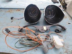 1977 Oldsmobile Cutlass Speedometer & Gas Gauge W/Bezels + Misc 