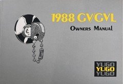 1988 YUGO GV GVL OWNERS DRIVERS MANUAL OEM WITH PLASTIC CASE!! MINT