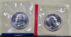 1990 P & D Washington Quarter 25C Philadelphia Denver Mint Cello Free Ship UNC