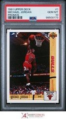 1991 UPPER DECK PROMOS #1 MICHAEL JORDAN BULLS HOF PSA 10