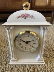 1993 Paul Sebastian PS Limited Edition Porcelain Ceramic Desk Clock - Floral