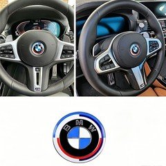 1X FOR 45MM 50th Anniversary Car Steering Wheel Emblem Badge M Series 1974-2015