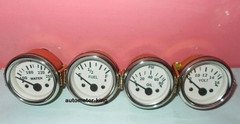 2" / 52mm Electrical Oil Pressure , Temperature , Volt , Fuel Gauge White Face