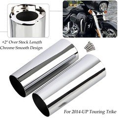 +2" Extended Fork Tube Slider Covers Cowbells For Harley Touring Electra Glide
