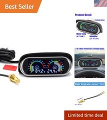 2-in-1 Water Temperature & Voltage Gauge Kit for Car, Boat & Motorcycle Safety