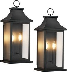 2 Pack 22'' Outdoor LED Wall Light Modern Black Porch Front Door Sconce Fixture