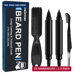2 Pack Beard Pen- Beard Pencil Filler for Men - Waterproof with Brush - Long Las