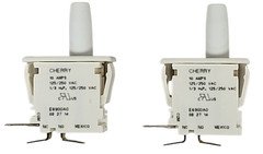 2 PACK Cherry 0E6900A0 White Switch Pushbutton 10A 125/250 Vac Quick Connect