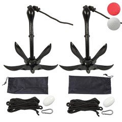 2 Pack Complete Folding Anchor Kit With 26.2 ft Rope & Buoy PWC Boat Kayak Canoe