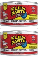 (2 PACK) Flex Paste White Waterproof Paintable Putty Rubber Spackle Sealant 2 LB