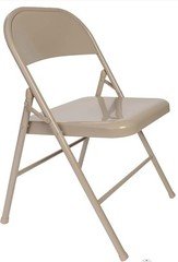 2 Pack Folding Chairs Beige Stackable 350lb Capacity Comfort Seat Indoor Outdoor