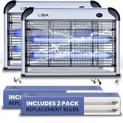 2 PACK LARGE ELECTRIC BUG ZAPPERS INDOOR INSECT KILLER 4 EXTRA BULBS MOSQUITOES