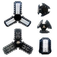 2 Pack LED Garage Lights 80W 8000LM 6500K Led Shop Light with 3 Deformable