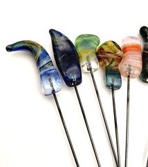 2 Pack Multicolored Glass Bowl Poker/Pipe Cleaner USA