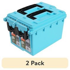 (2 pack) Ozark Trail Blue Marine Equipment Storage Box with Water Resistant Lid