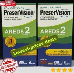 2-Pack PreserVision AREDS 2 210Ct Mini Soft Gels Eye Vitamins Exp 12/2028
