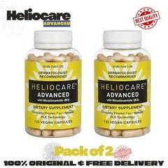 2 Packs Heliocare Advanced Nicotinamide B3 Skin Health 120 Capsules Exp: 07/2027