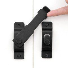 2 Packs Matte Black Barn Door Latches，4.33”x 3.23” Flip Door
