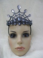 2 pc Gothic Princess Tiara Evil Underworld Queen Persephone Pirate Skulls Web