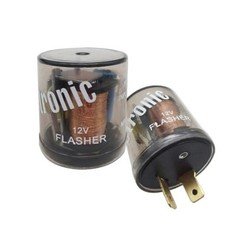 2 PCS Car 2 Pin 3 Pin Flasher, 20A 12V Transparent Round Shell Fast Flasher