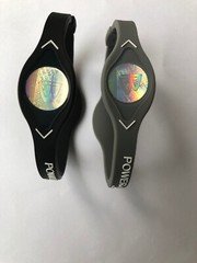 2 PCS  GREY  &  BLACK  Power Balance Energy Health Band Bracelet XS,S, M, L,XL