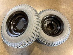 2 PNEUMATIC GRAY WHEELS FOR TENNANT T600, T600e WALK BEHIND SCRUBBERS 4.10x3.5-6