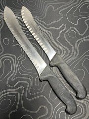 2 Victorinox 5.7423.25 / 5.7423.20 Granton Edge Butcher Knife with Fibrox Handle