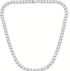 20 Inch VVS1 grade Moissanite Tennis Necklace S925 925 Silver 4mm (Pass Tester)