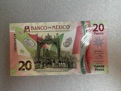 20 PESO MEXICO BANKNOTE 2023 INDEPENDENCIA UNC. POLYMER