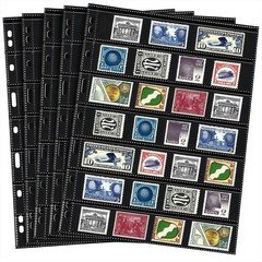 20 Sheets Stamp Pages Collector Stamp Collecting Album Binder Standard 9 Hole Bi