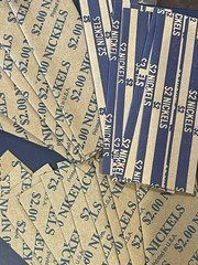 20 US Nickel Coin Wrappers-Each holds 40 Nickels-FreeShipping-Patterns May Vary