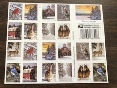 20 USPS Winter Scenes Snowy Stamp Holiday Celebrations Wedding Scott #5541b