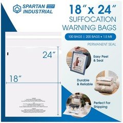200 Clear Self Seal Poly Bags 18" X 24" - Shipping Packaging