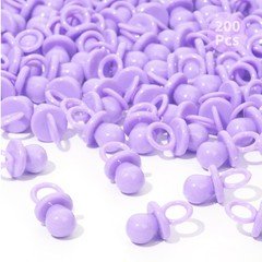 200 Mini Pacifiers Baby Shower Game Girl, 0.86’’ Plastic 200pcs Purple 0.86''
