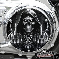 2004+ HARLEY DAVIDSON SPORTSTER 883 1200 DERBY CLUTCH COVER - FU Reaper BW