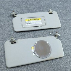2007-2008 Honda Fit Driver & Passenger Side Sun Visor Set Pair Gray Vinyl