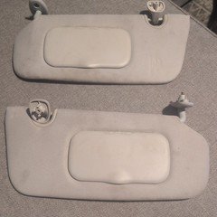 2007-2017 Jeep Patriot Driver & Passenger Side Sun Visor Pair Light Gray Cloth