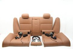 2012 BMW 328i xDrive E92 Rear Leather Folding Seats Full Set Brown OEM DAMAGED