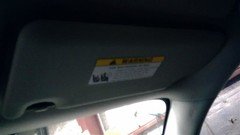 2012 Mitsubishi Outlander Sport Right Front Sun Visor w illumination Gray 77431