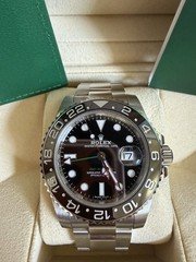 2017 Rolex GMT-Master II 116710LN Silver Oyster Bracelet with Black Bezel